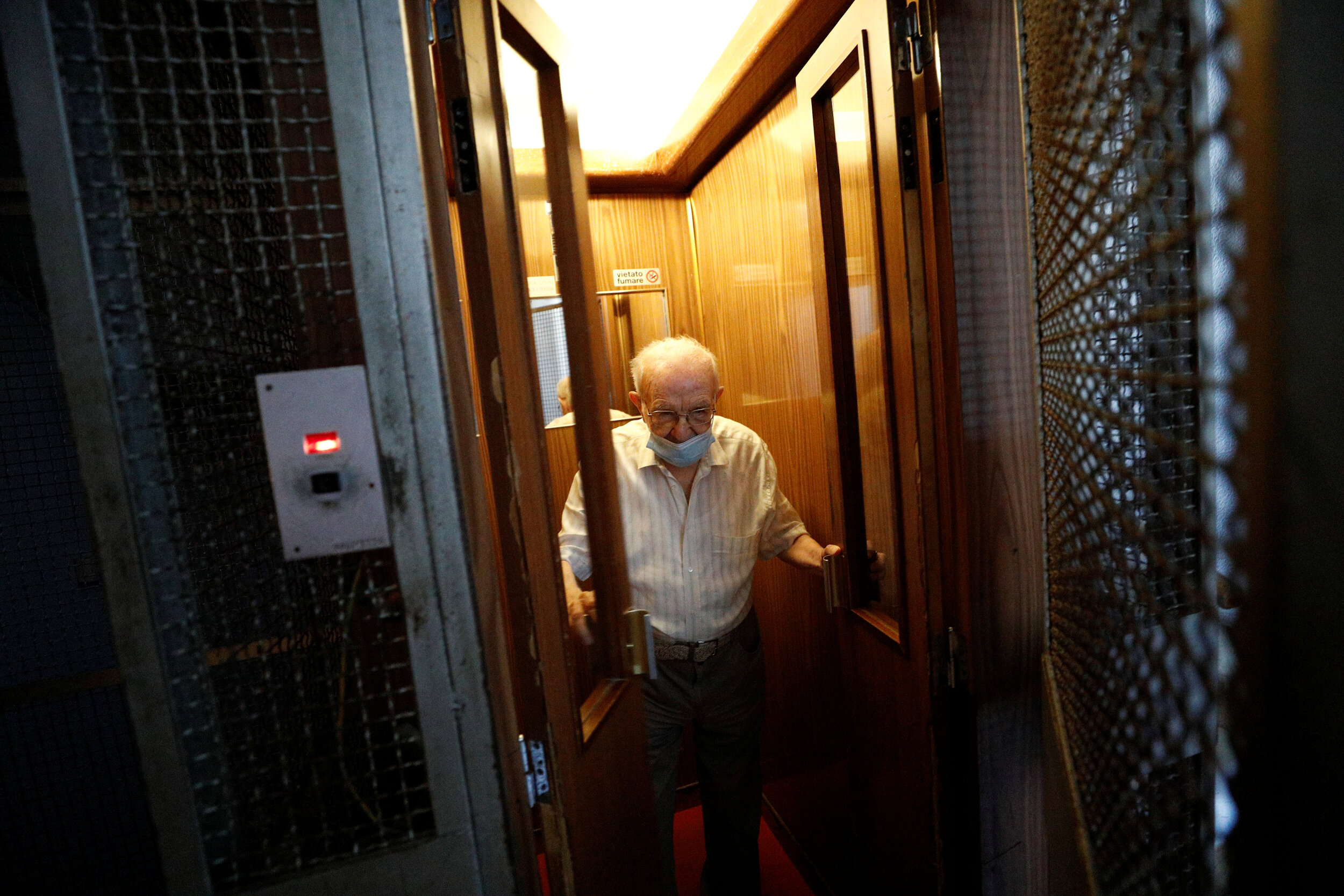  Giuseppe Paterno, 96, Italy's oldest student, takes an elevator up to his apartment, as he returns home from the supermarket, two days before he graduates from The University of Palermo with an undergraduate degree in history and philosophy, in Pale