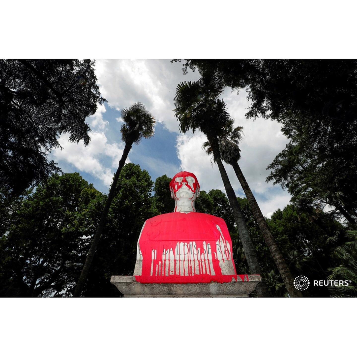 Statue of Italian colonial commander General Antonio Baldissera is seen smeared with red paint as part of protests against racism, in Rome, Italy, June 19, 2020.
.
.
.
.
.
#Italy #Rome #Protest #Statue #Picoftheday #Photooftheday #Photojournalism #Re