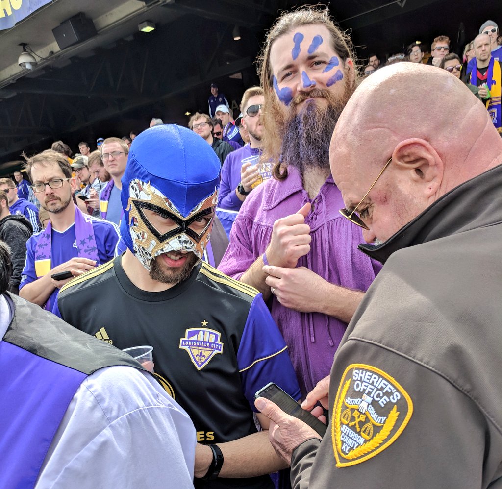 Louisville is a city so synonamous with fun that they sent cops into the stands to write tickets for anyone wearing a mask or facepaint. Seriously