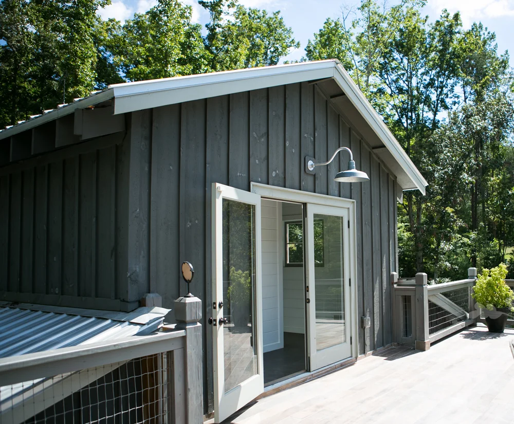 Upper deck of farmhouse leading to loft area