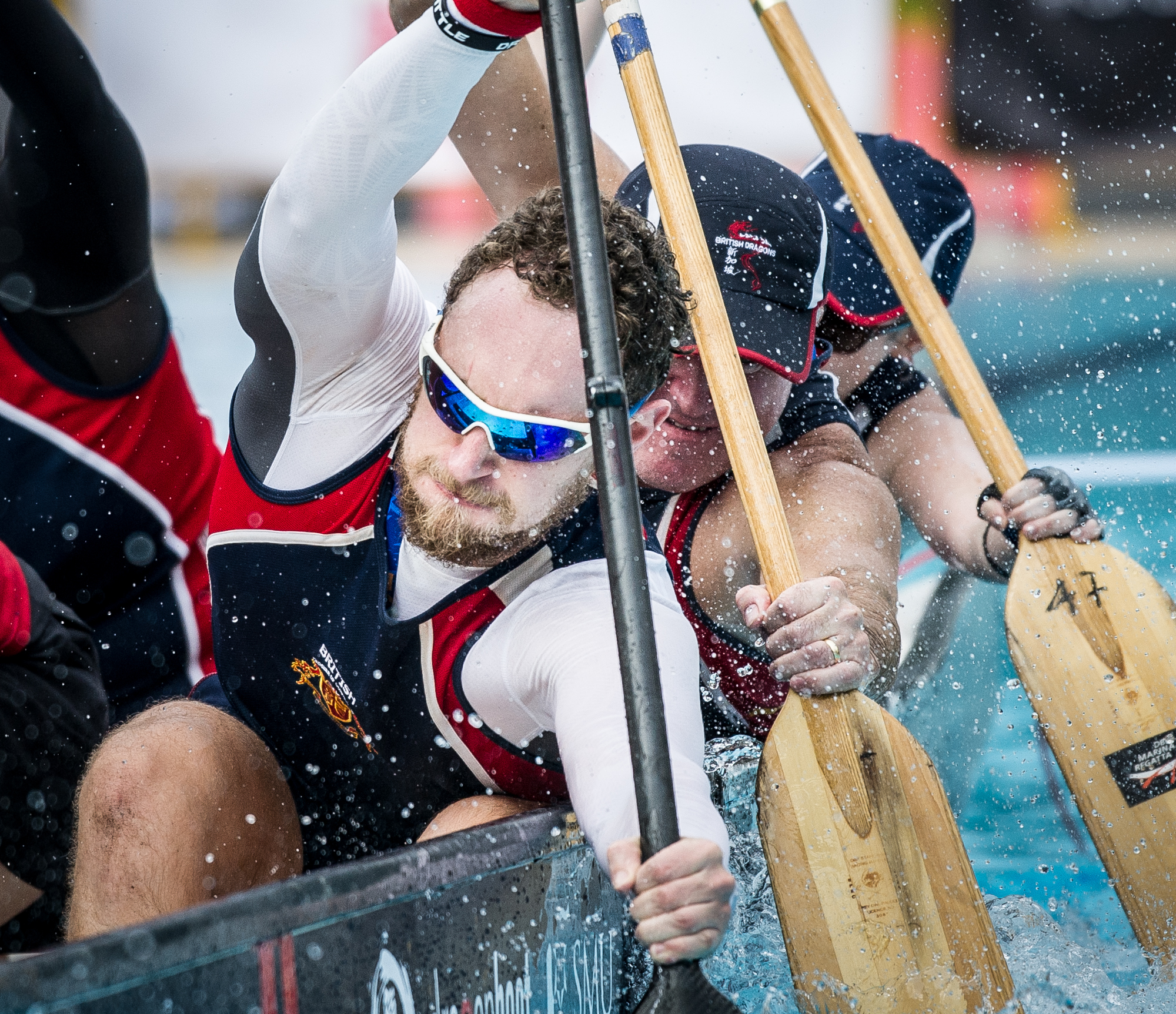 British paddlers paddling during the Dragon Battle Asia competition at the Orchid Country Club.