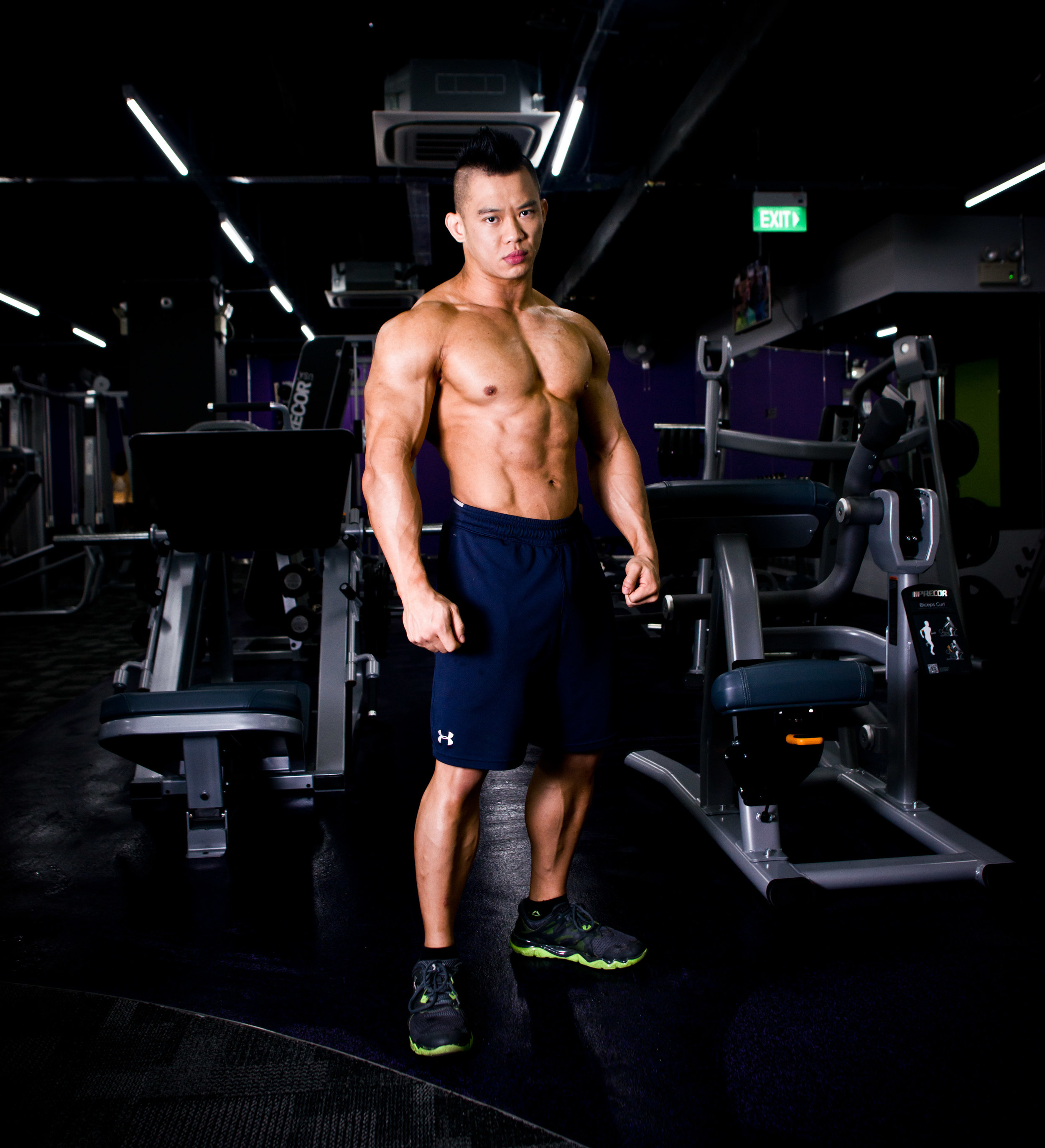 A Malaysian Body Builder in the Gym.