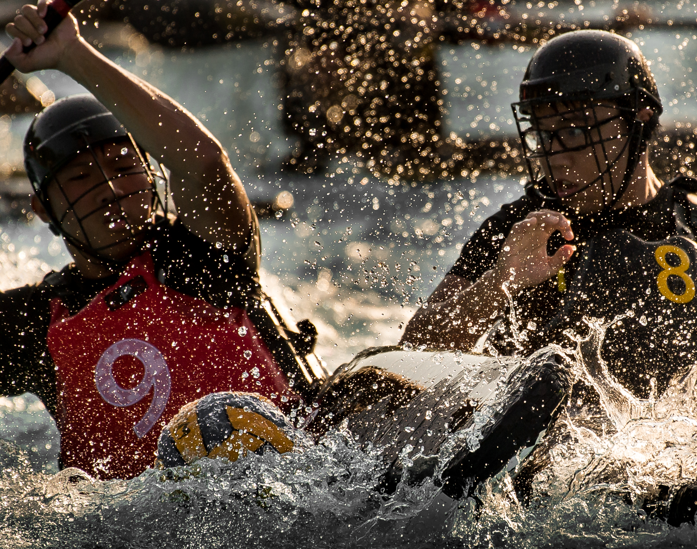 Canoe polo players in action during the Canoe Polo National Championships at Orchid Country Club.