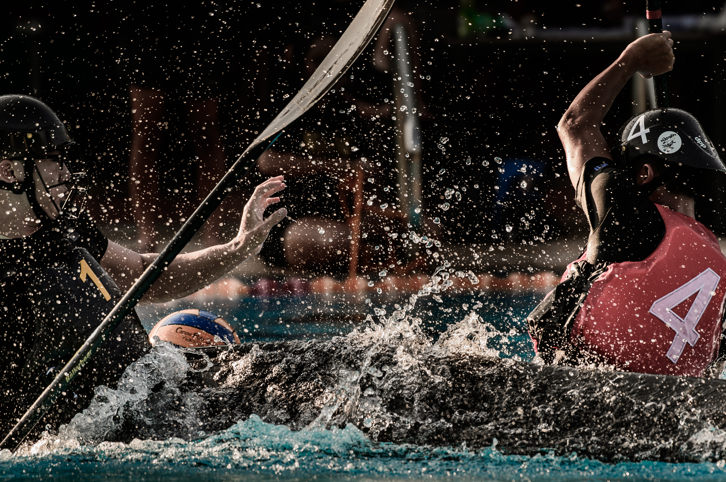 Canoe polo players in action during the Canoe Polo National Championships at Orchid Country Club.