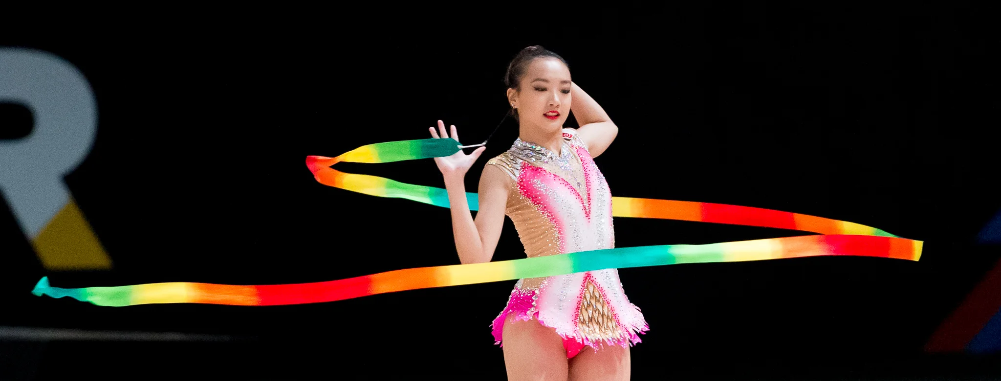 A Singaporean gymnast in action during the SEA Games at the Malaysian International Trade and Exhibition Centre.