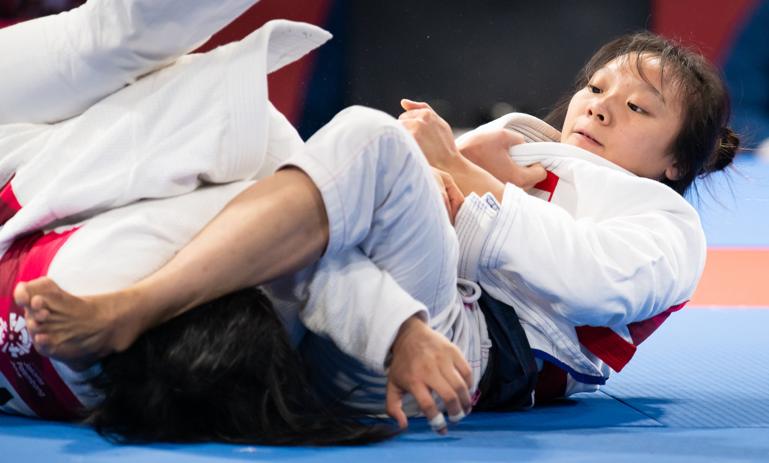 A Singaporean Jiu Jitsu exponent during the Asian Games at the Jakarta Convention Centre.