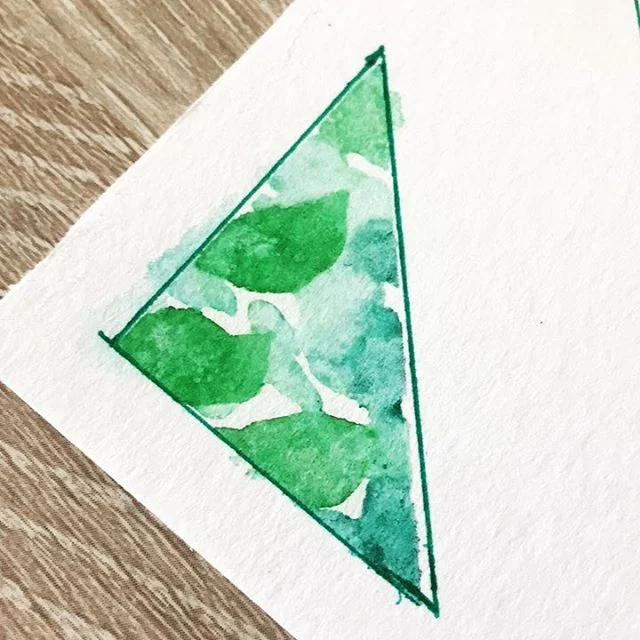 Triangular blocking #watercolorpainting #watercolor #paint #outlined #design