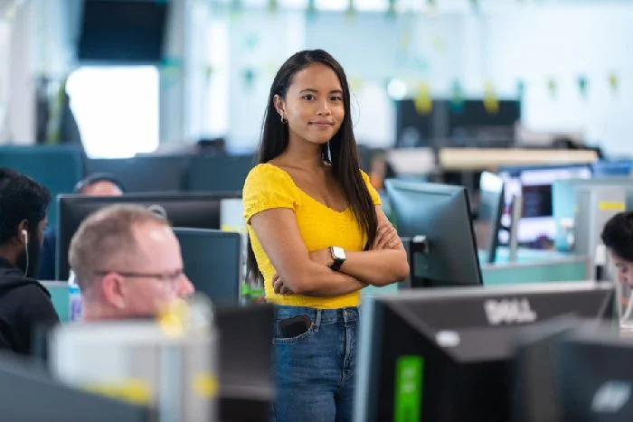 Pauline Narvas now works for EE in Leeds. Picture: DCimaging/ Darren Casey