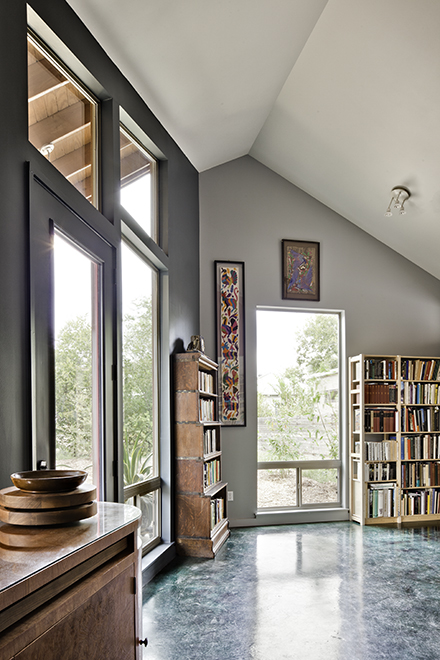 Study/Library, Devine Street Residence, San Antonio, Texas, 2009. Photo by Chris Cooper Photography