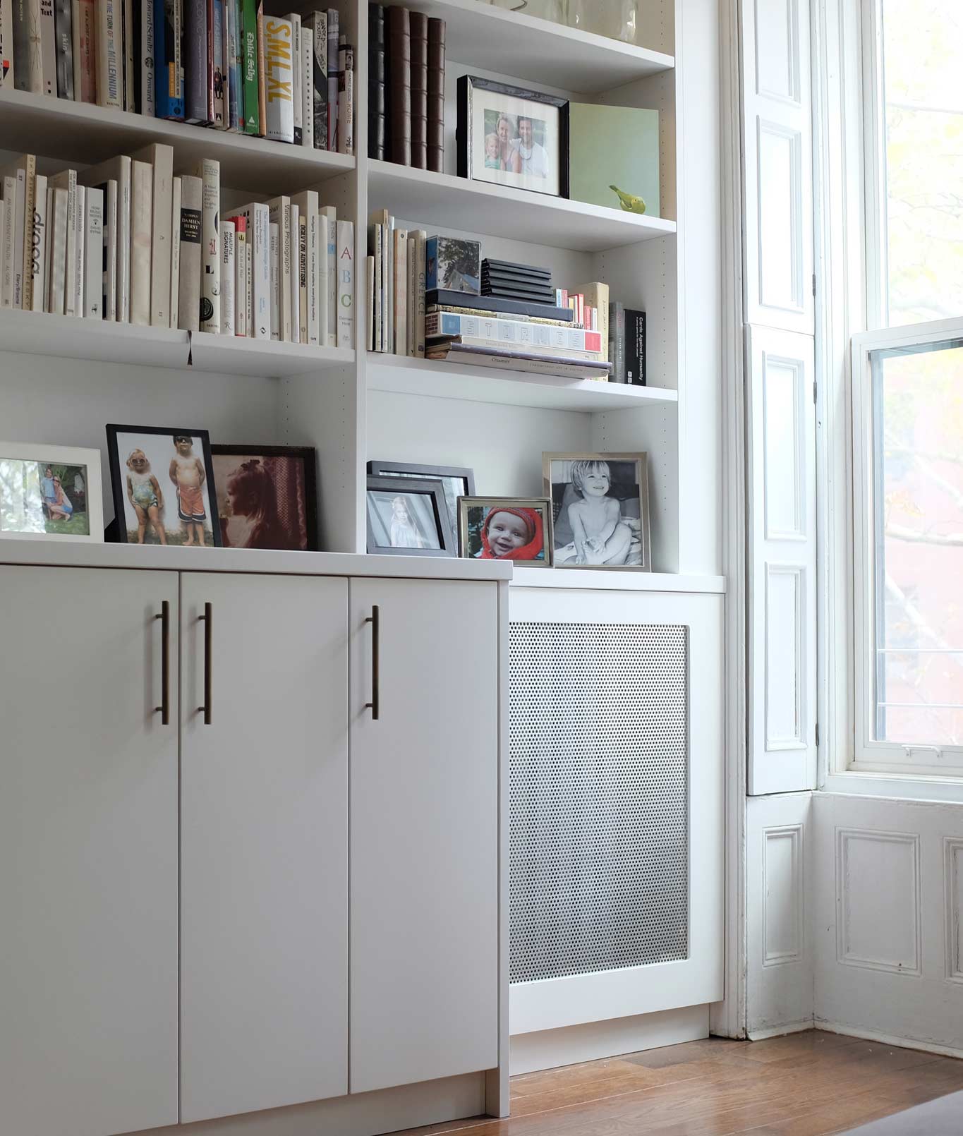Mesh radiator cover.