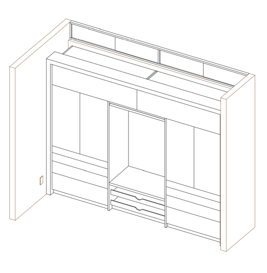 3D Rendering for custom cabinets for Maxwell's apartment