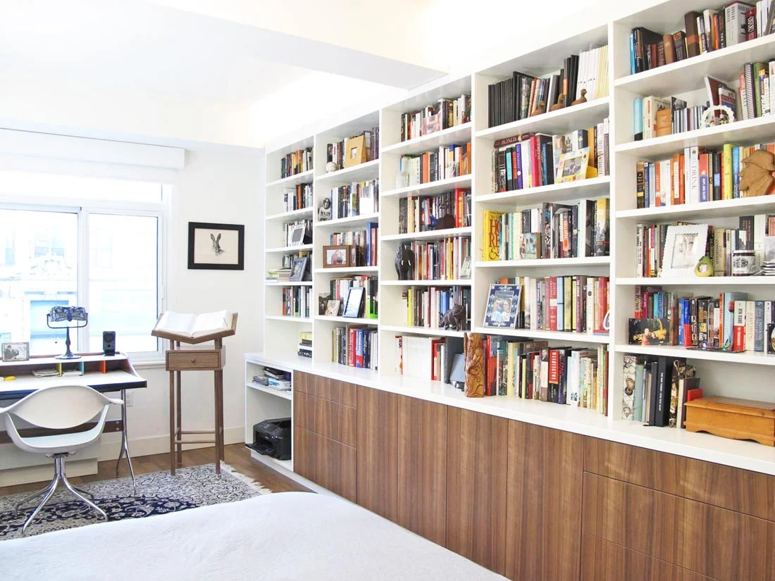 White + walnut mix