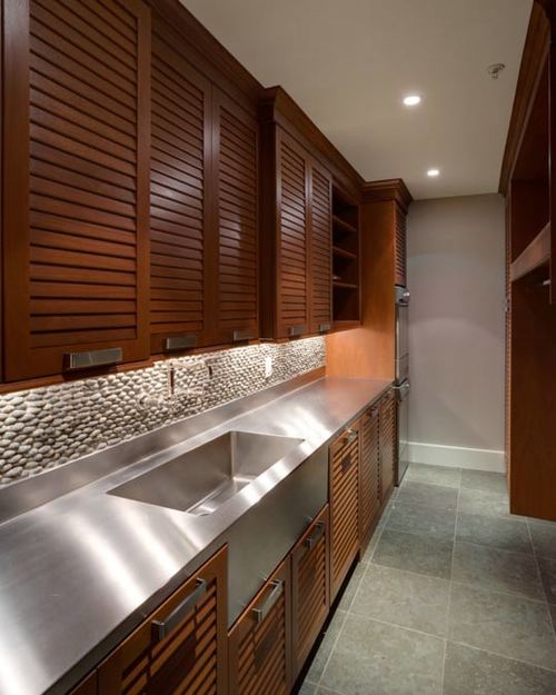 6. Louvered Kitchen Cabinets 