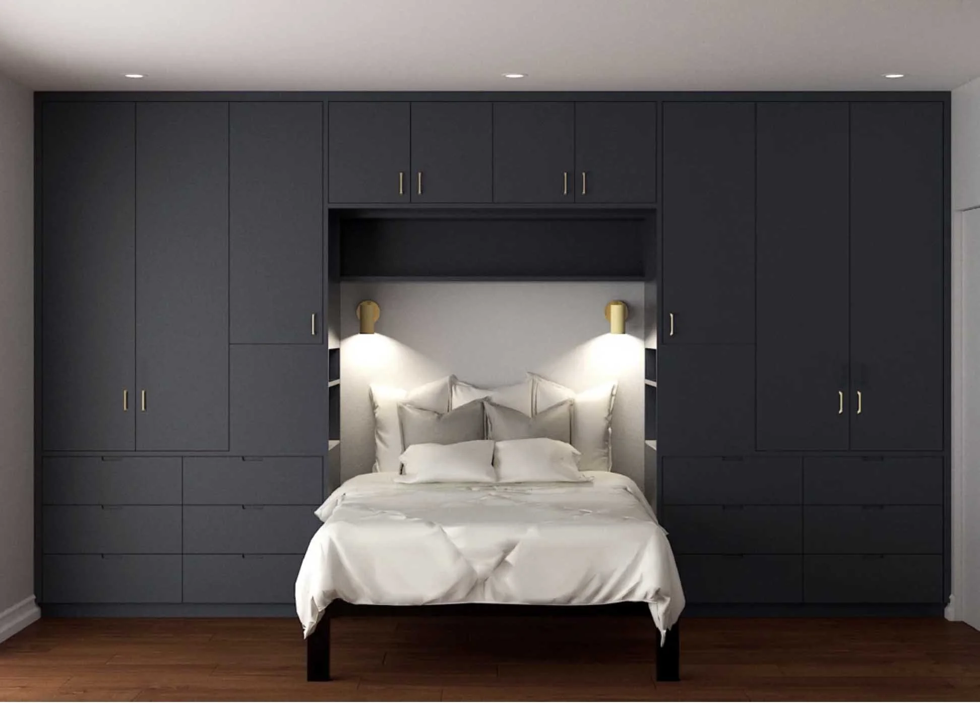 Dark glamorous bed surrounds