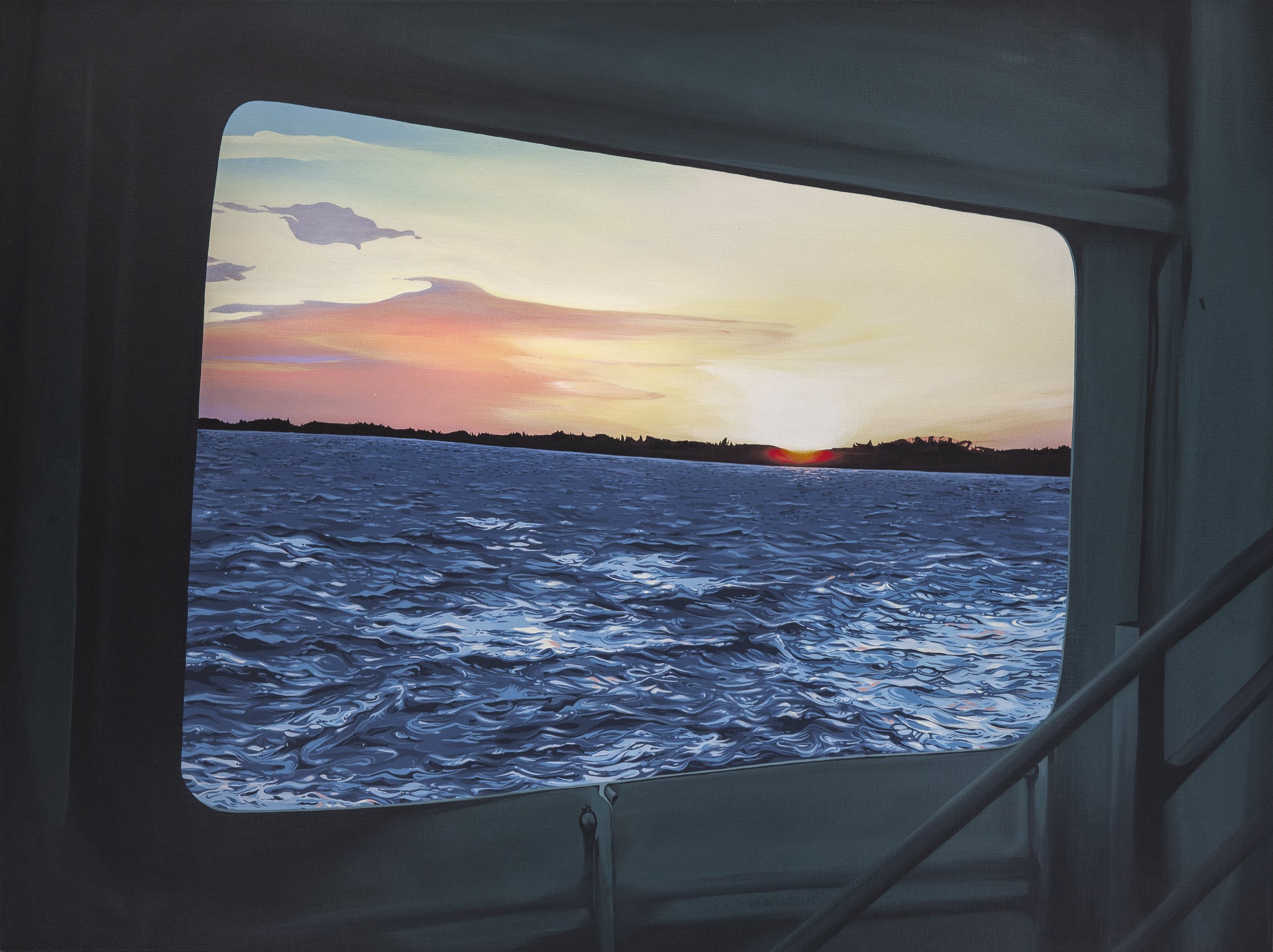 Ferry Window 40” x 30” Acrylic on canvas