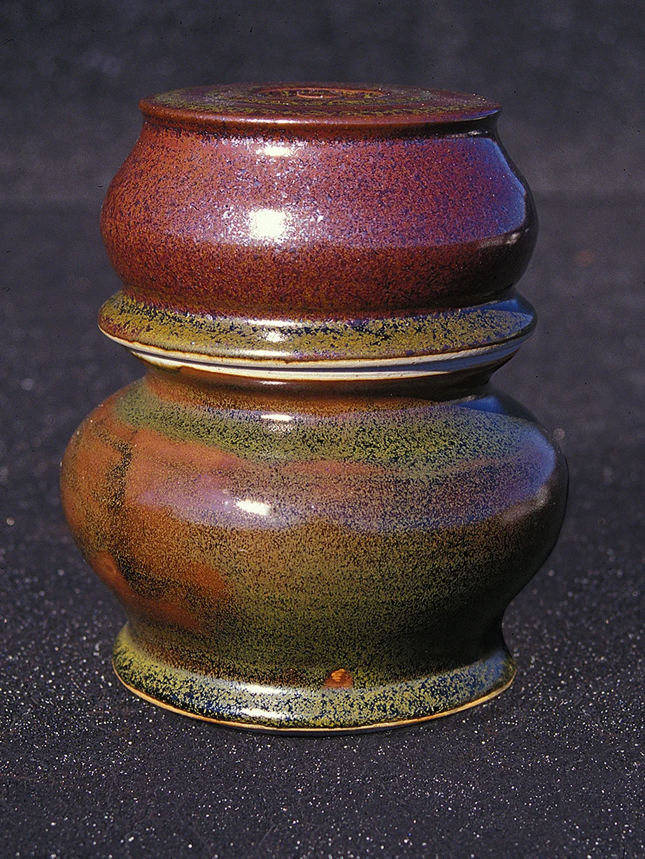 Covered Urn - Speckled Temoku