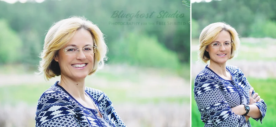 Executive portraits outside at Evergreen Lake