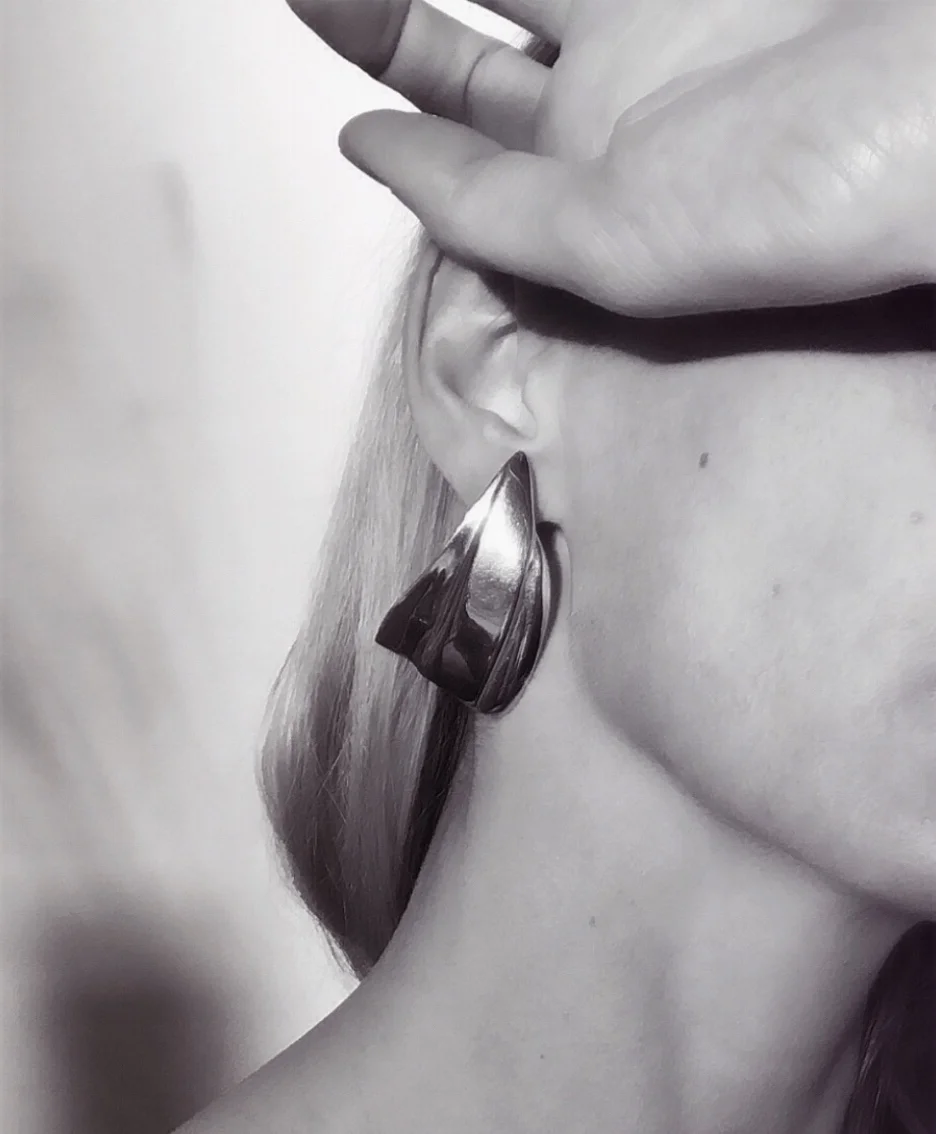 LORNE EARRINGS SILVER BLACK AND WHITE LIFESTYLE RUDDOCK PRESS.JPG