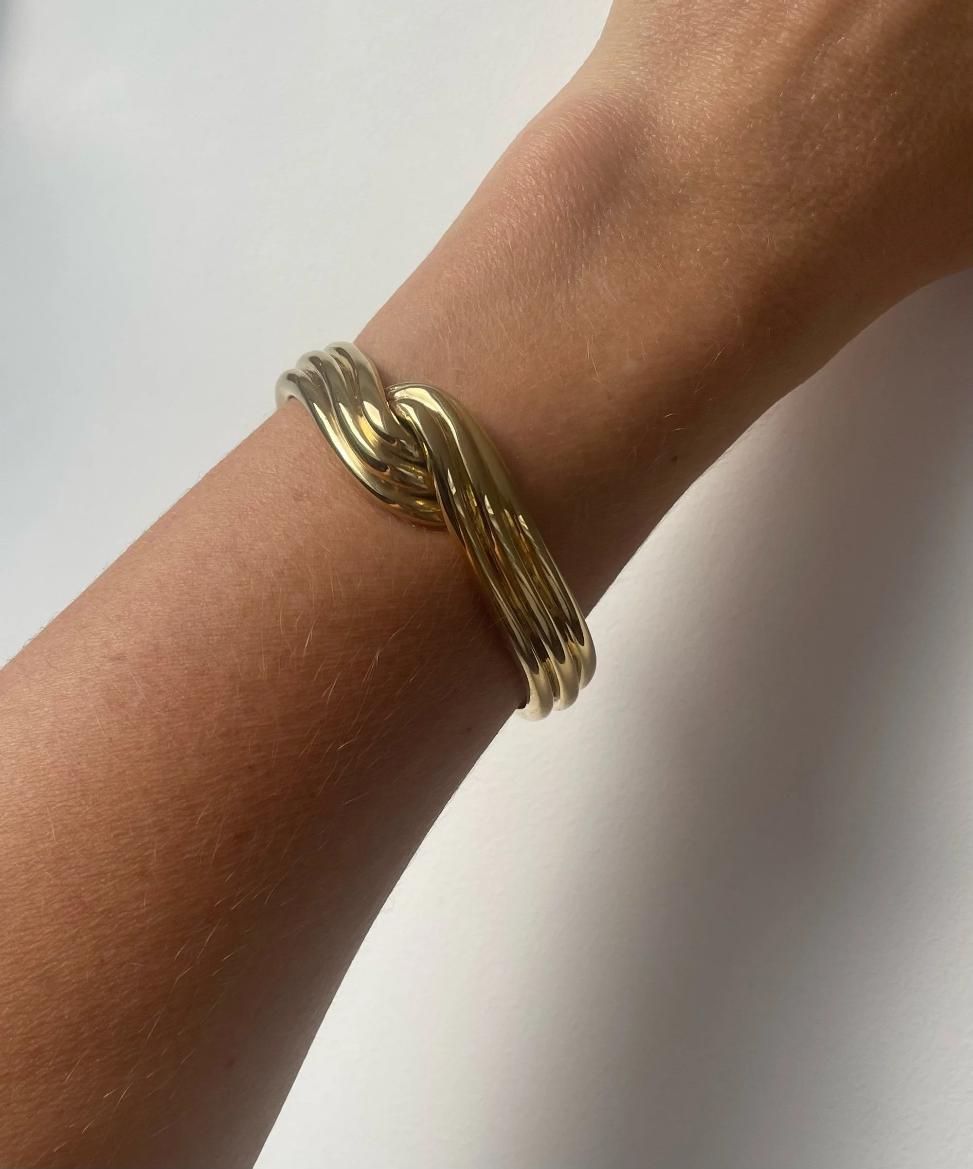 18 carat wax cast gold sleek statement cuff