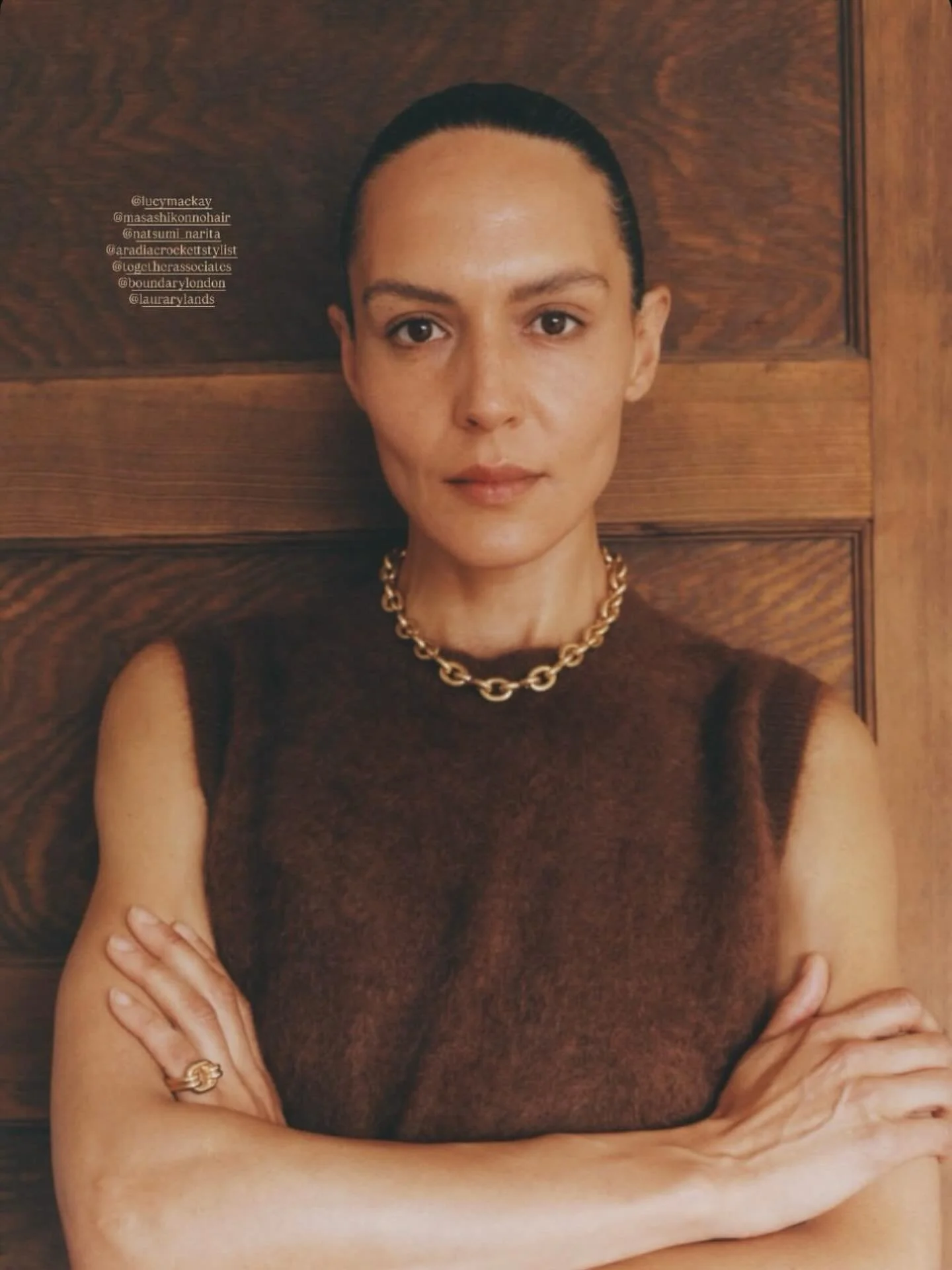 @laurarylands wearing the Saint Malo Chain &amp; Veda ring 🤎
Styled by @aradiacrockettstylist 
Photography @jackrjohnstone 
Make up @natsumi_narita 
Hair @masashikonnohair 
Model @laurarylands 
Styling assistant @lucymackay