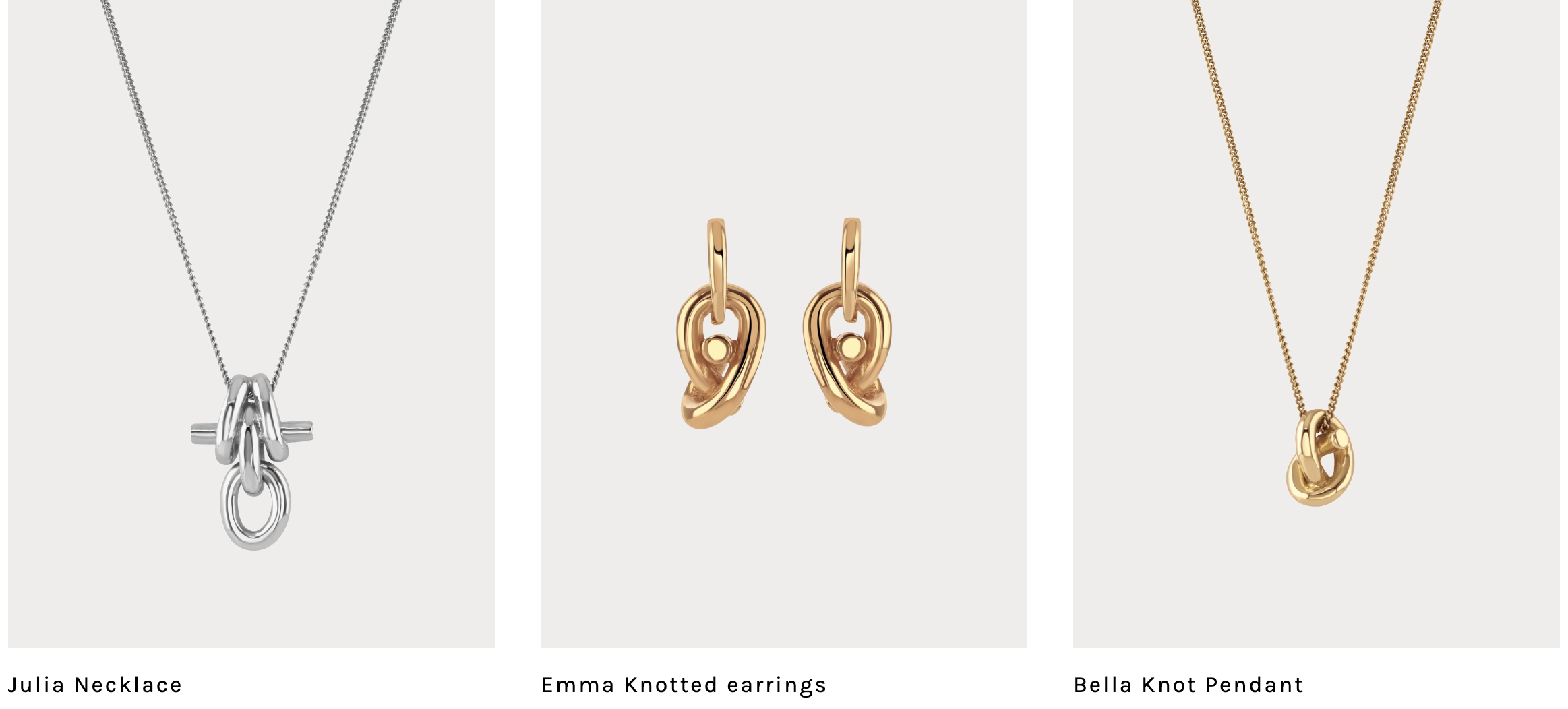 silver and gold chunky knotted jewellery