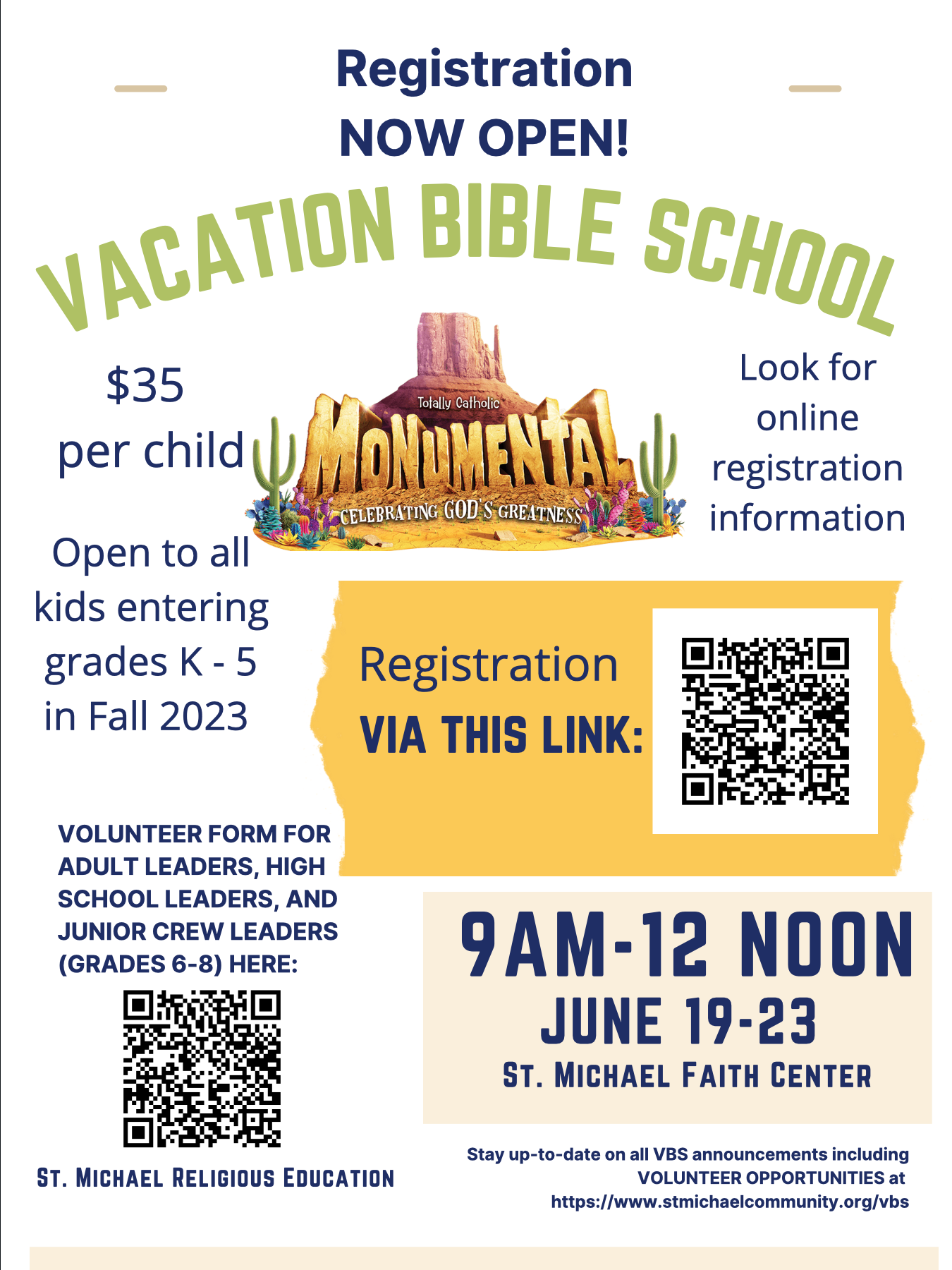 Vacation Bible School — St. Michael Catholic Church