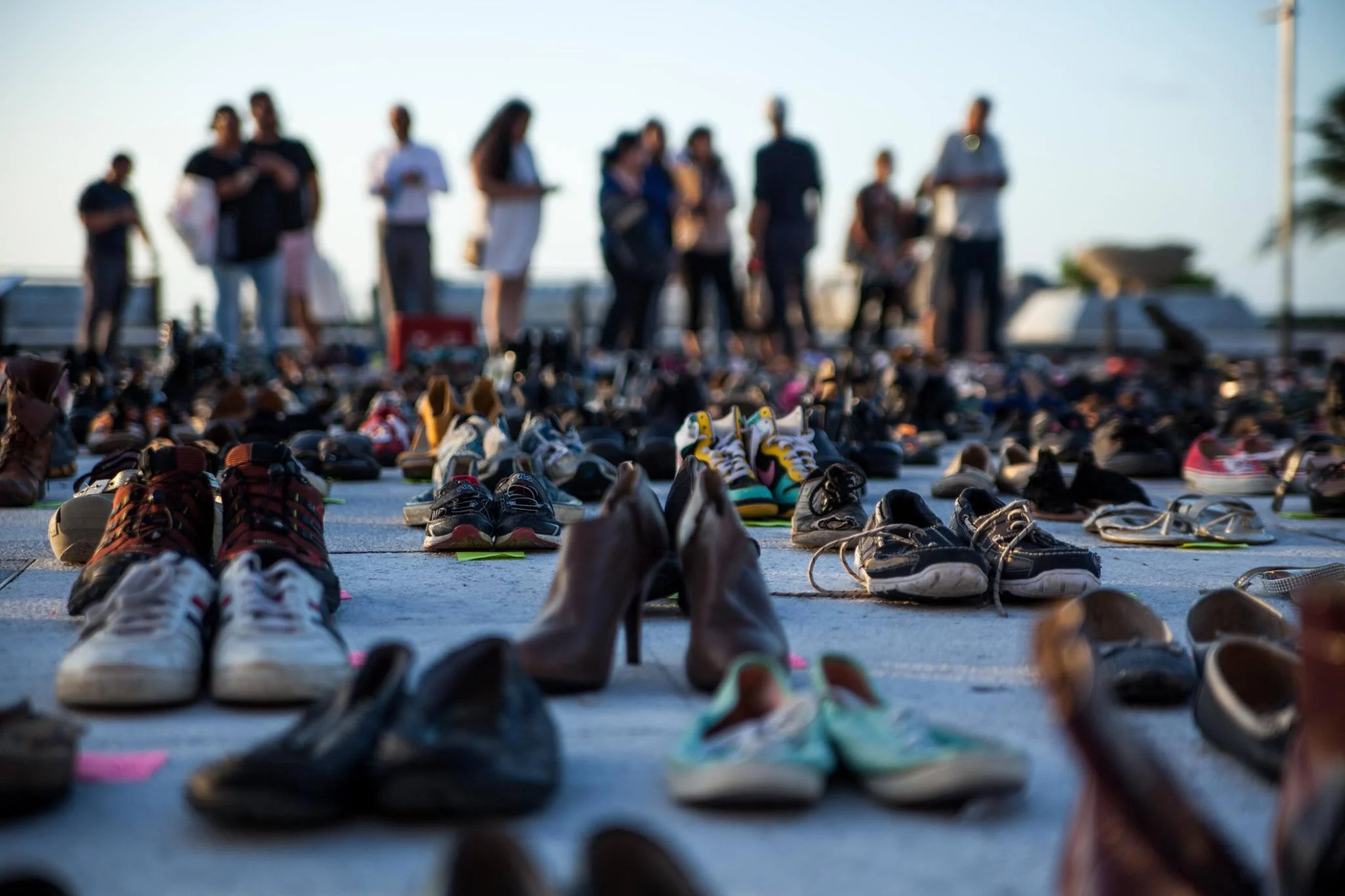 Shoes memorialize victims of Hurricane Maria. (Canon 5D mark 2; 24-105 mm F4)