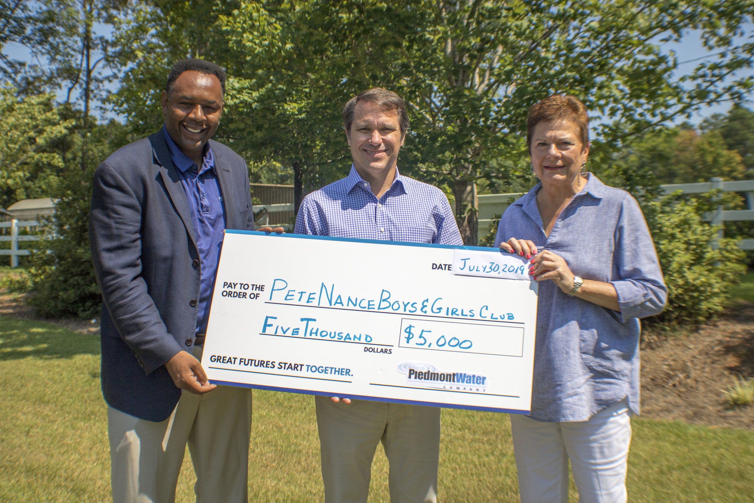 Piedmont Water Company Gives to PNBGC — Boys & Girls Clubs of North