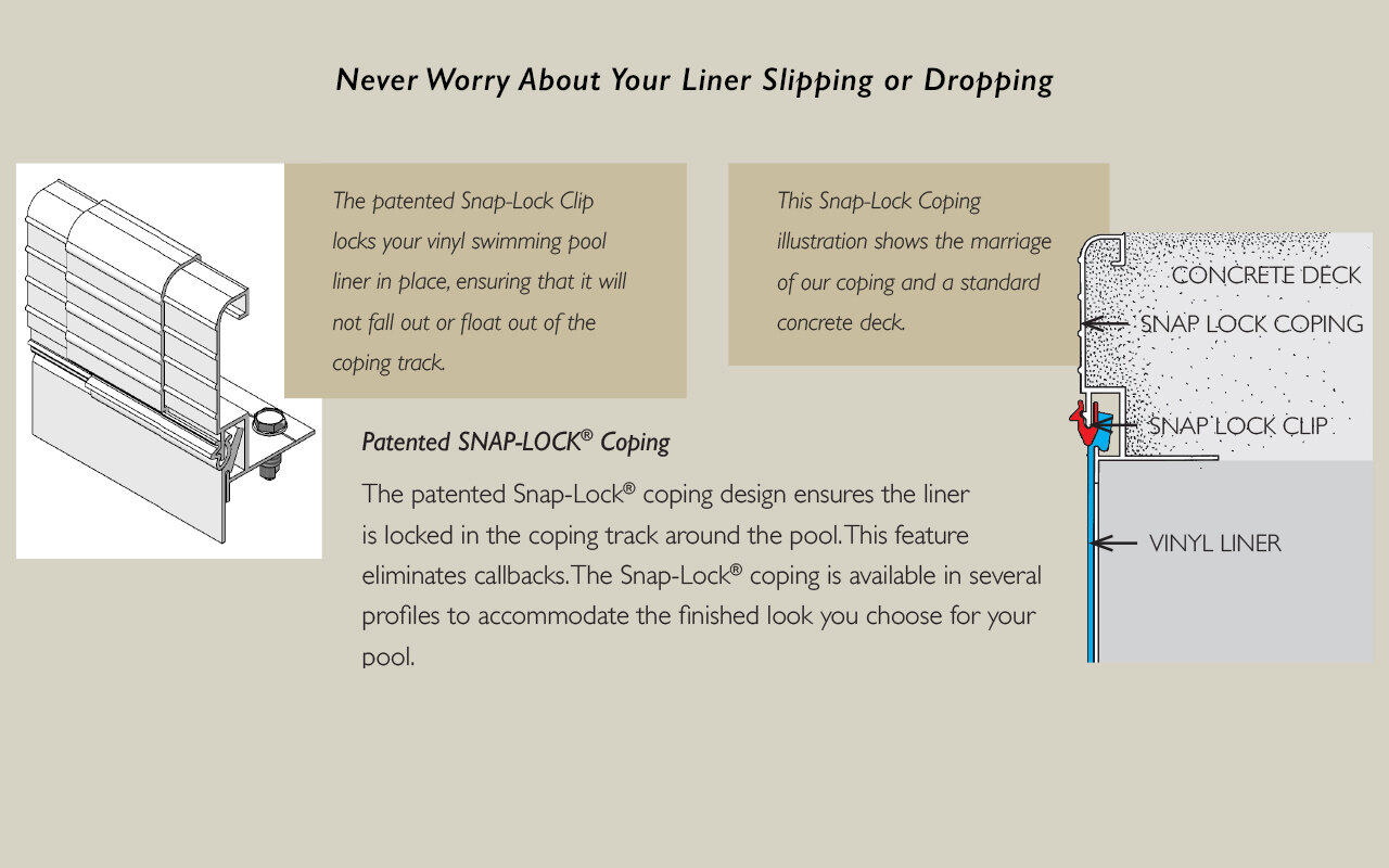  Our new liner track is a patented liner-locking track that does not allow for the liner to come out of the track between liner installations. 