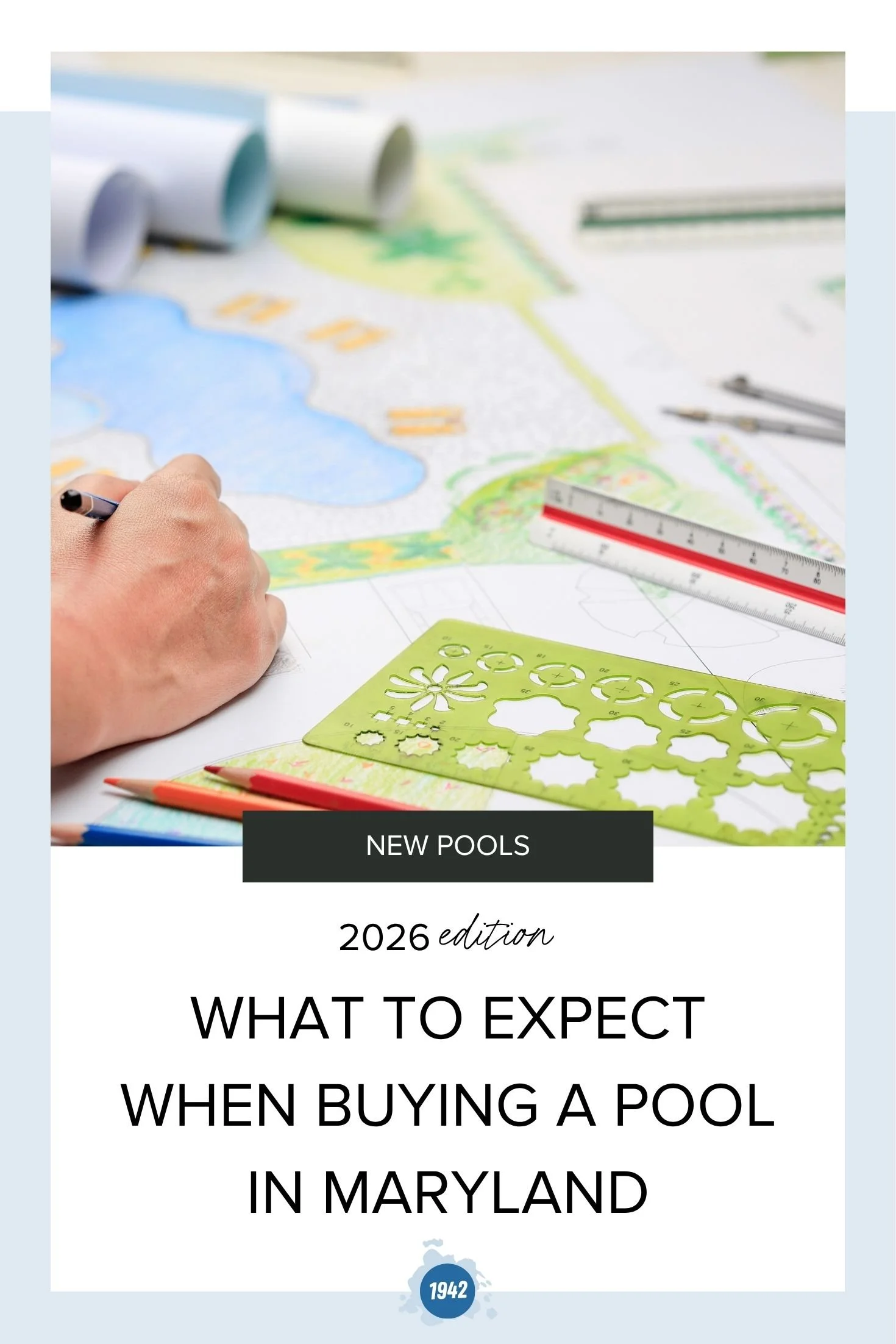 image of a pool designer designing a new backyard pool