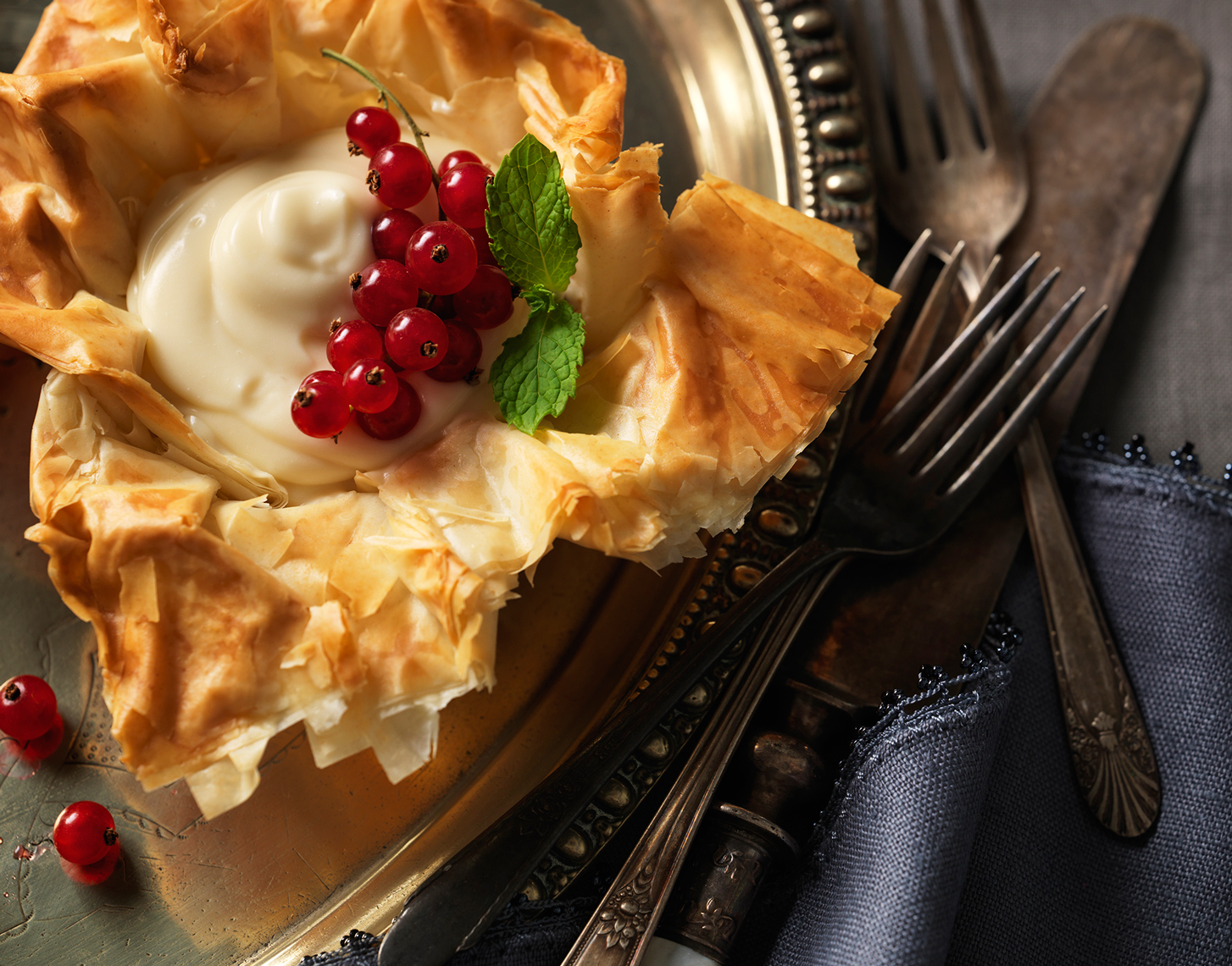Phyllo Custard Dessert Flashlight Studio Chicago