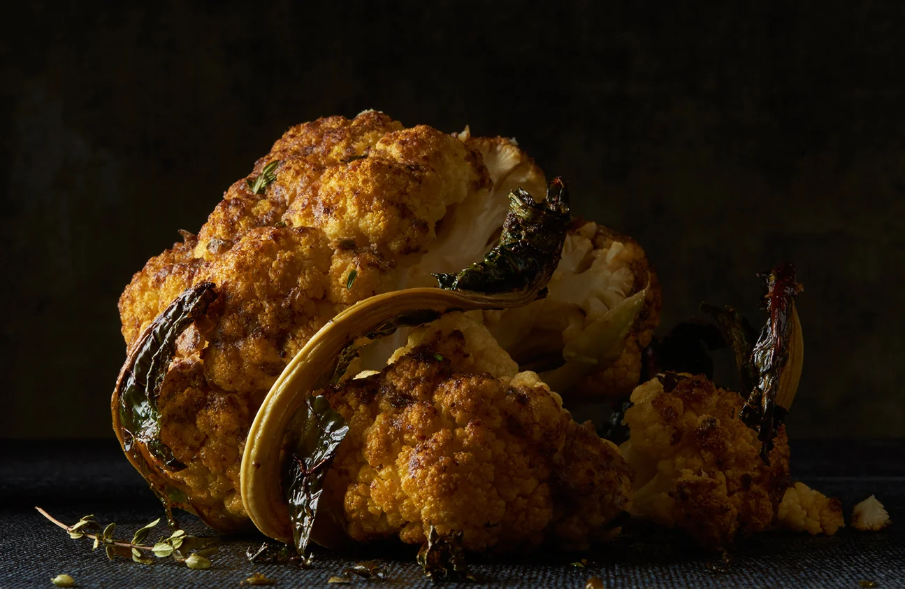 Whole Roasted Cauliflower with Herbs Flashlight Studio Chicago