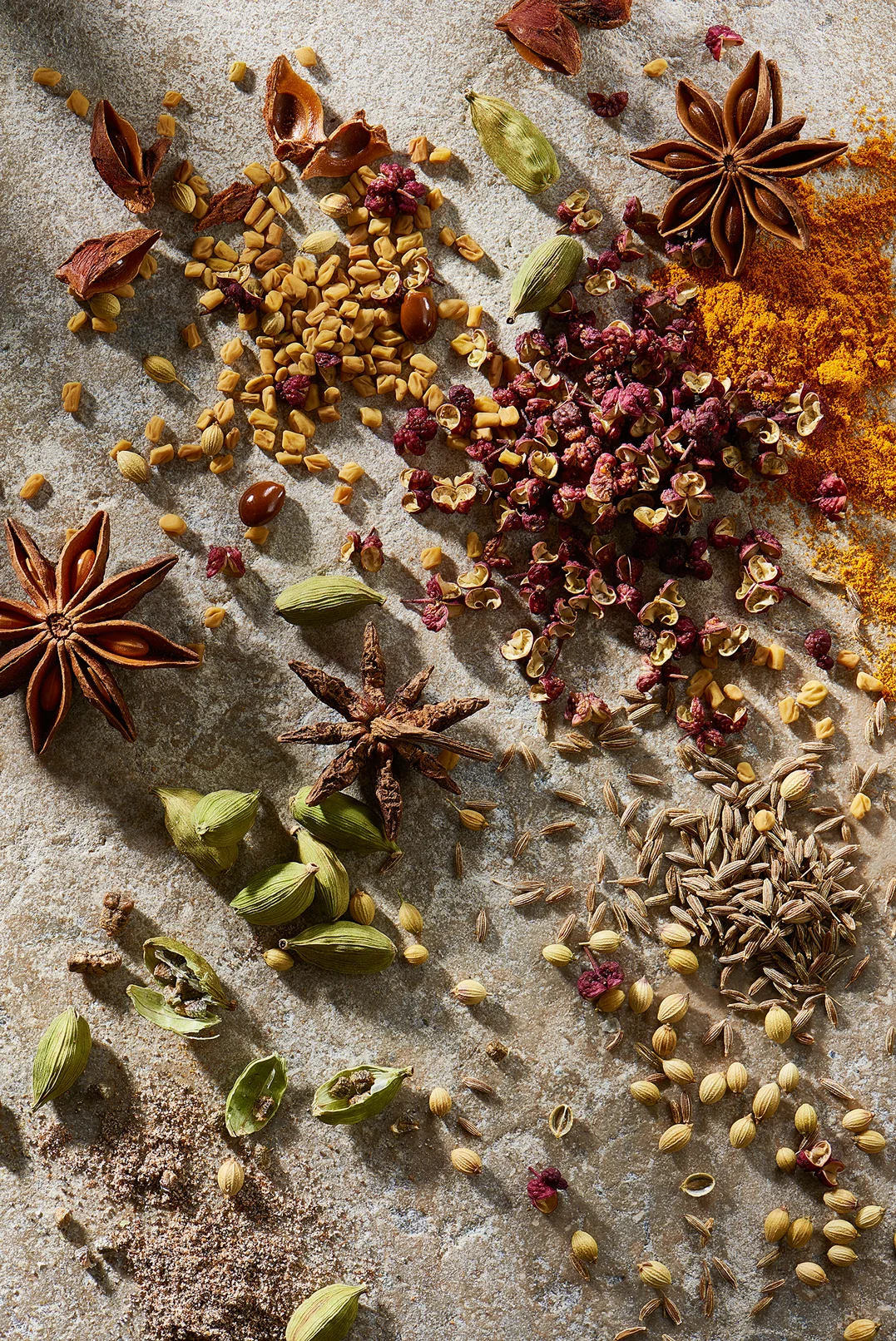 Scattered Middle Eastern Spices Flashlight Studio Chicago