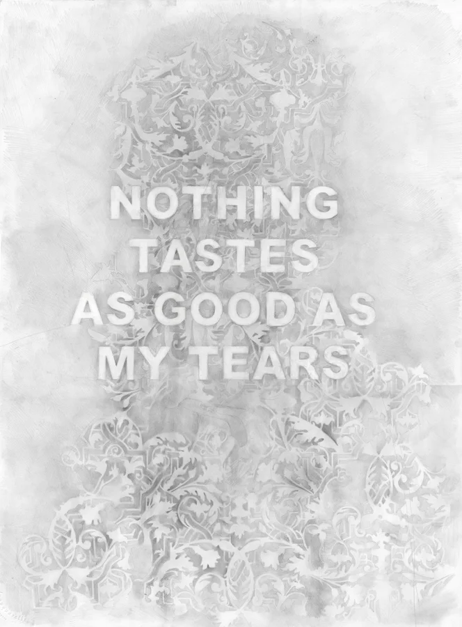 Nothing Tastes As Good As My Tears, graphite on paper, 24 x 36 inches, 2016