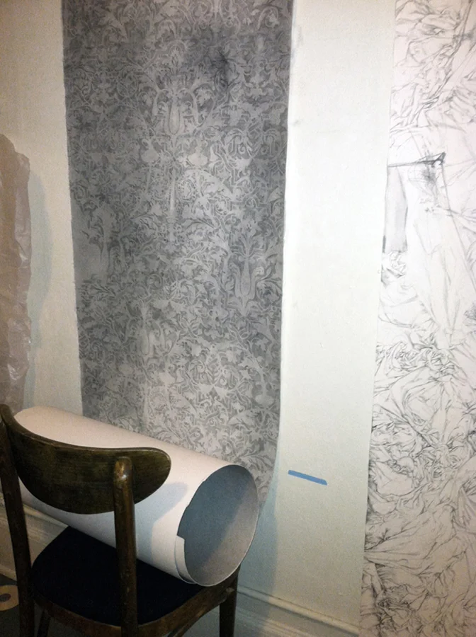 Wallpaper 1, graphite on paper, 108 x 24 inches, 2012