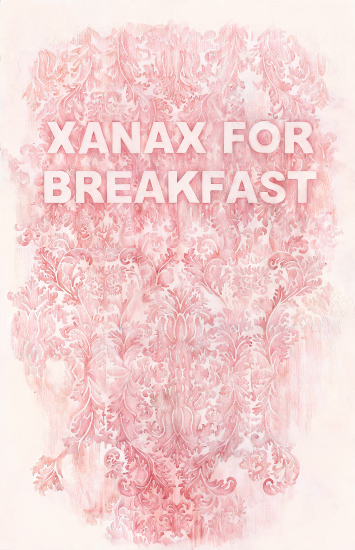 Xanax For Breakfast , colored pencil on paper, 35 x 40 inches, 2016