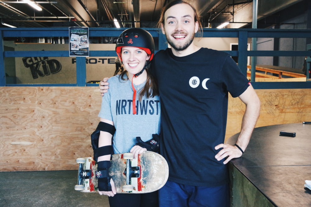 Dani with her skating instructor, Sean. 