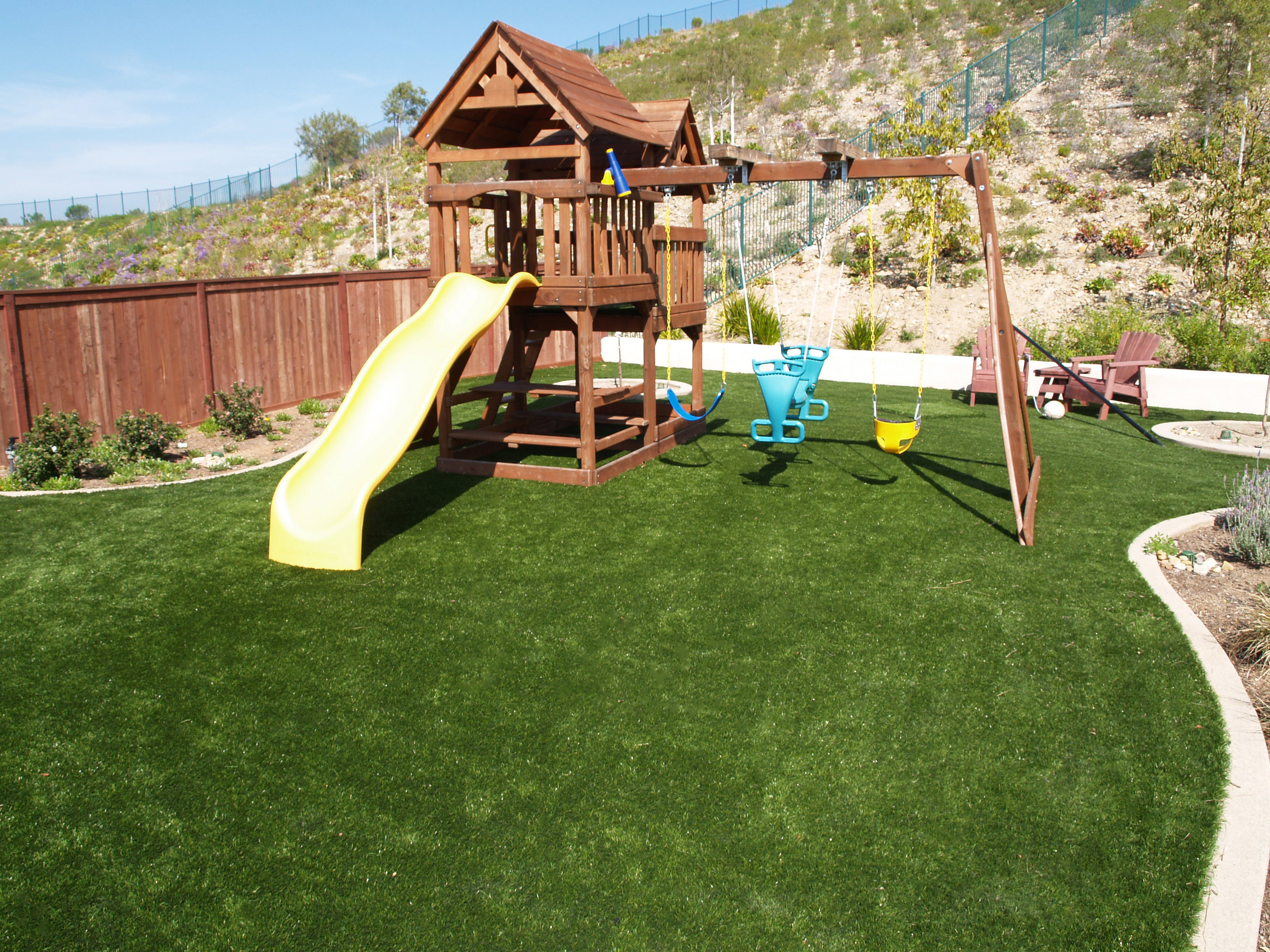 Synthetic grass landscape