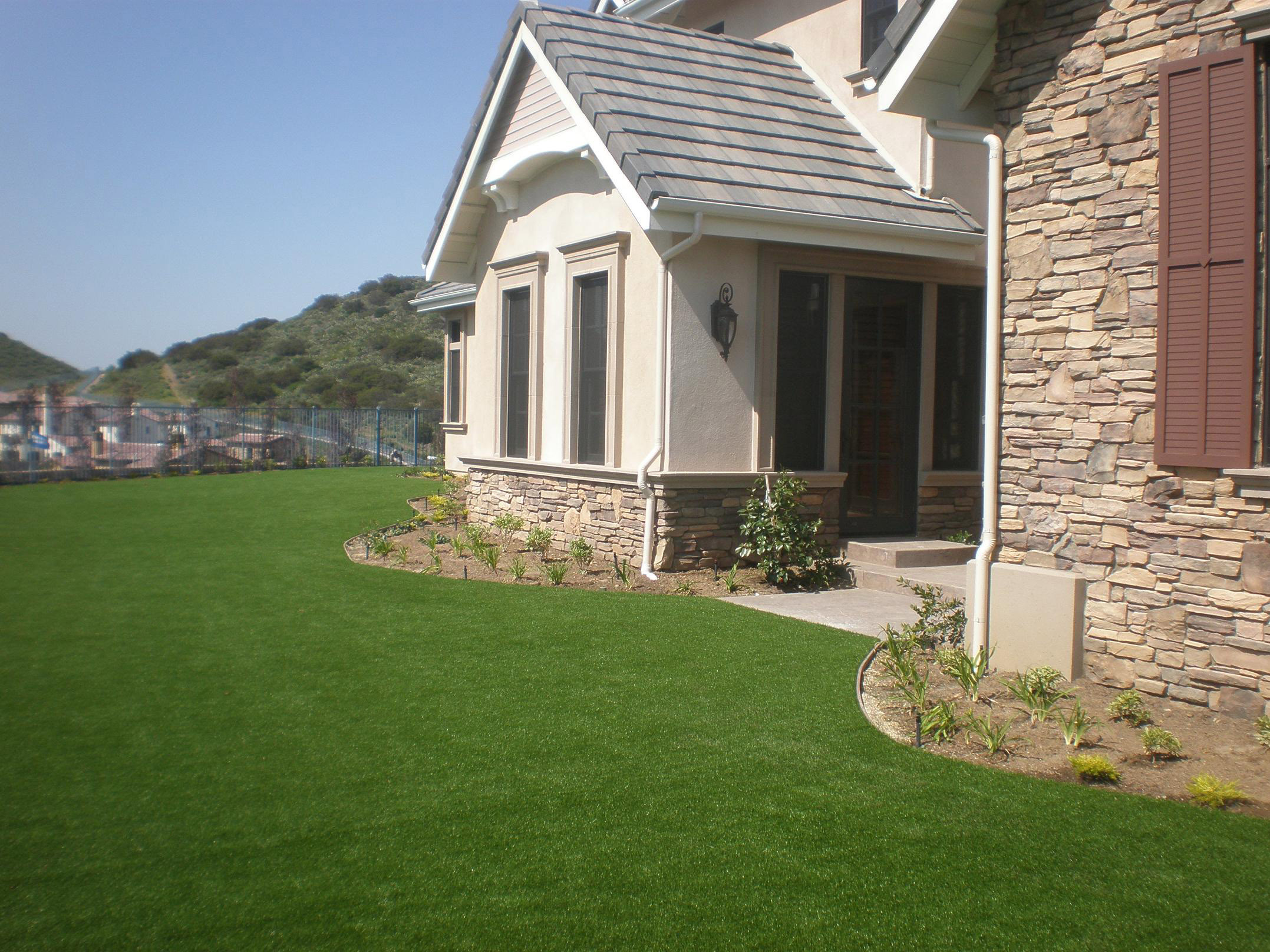 Synthetic grass landscape