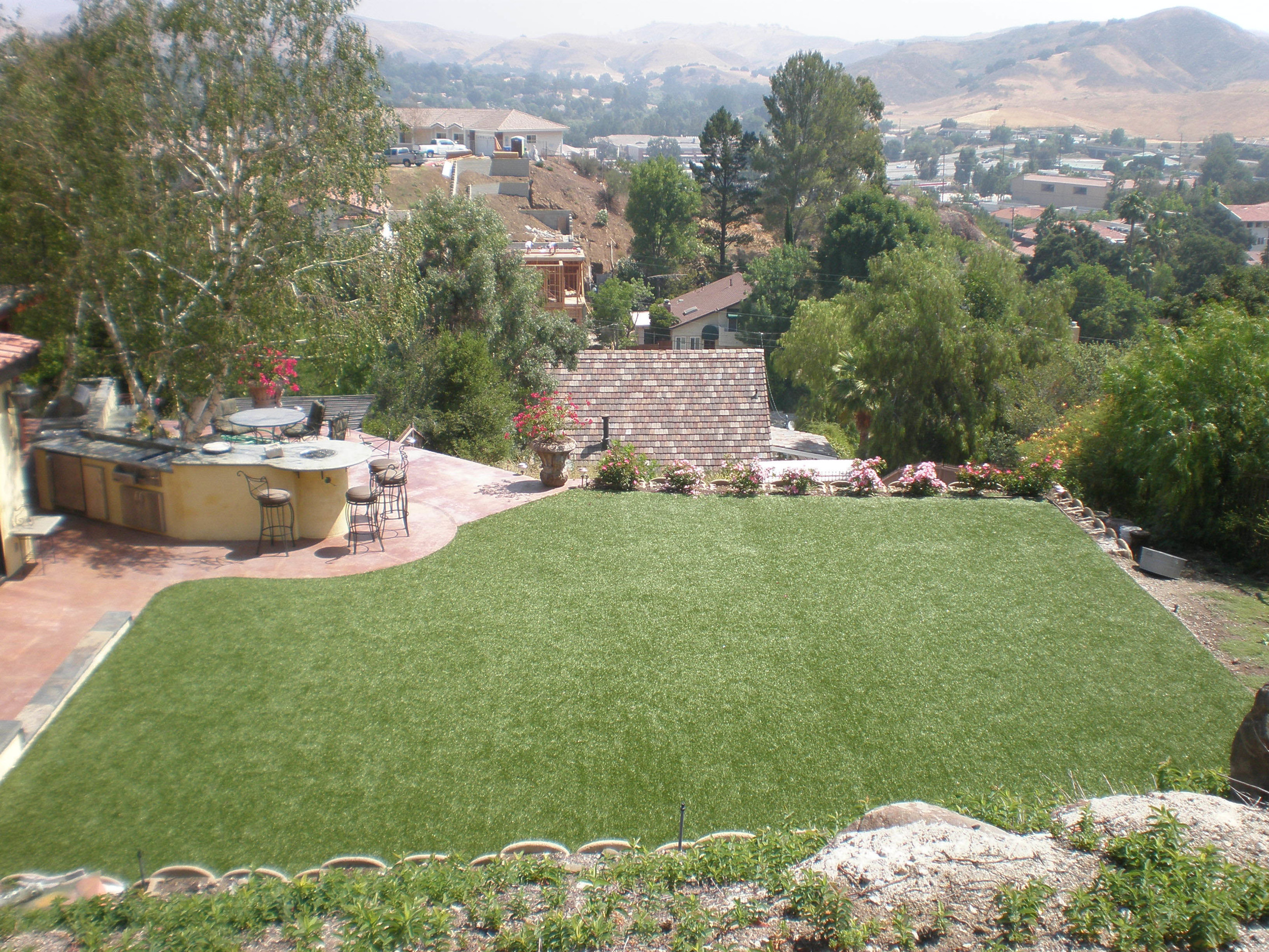 Synthetic grass landscape