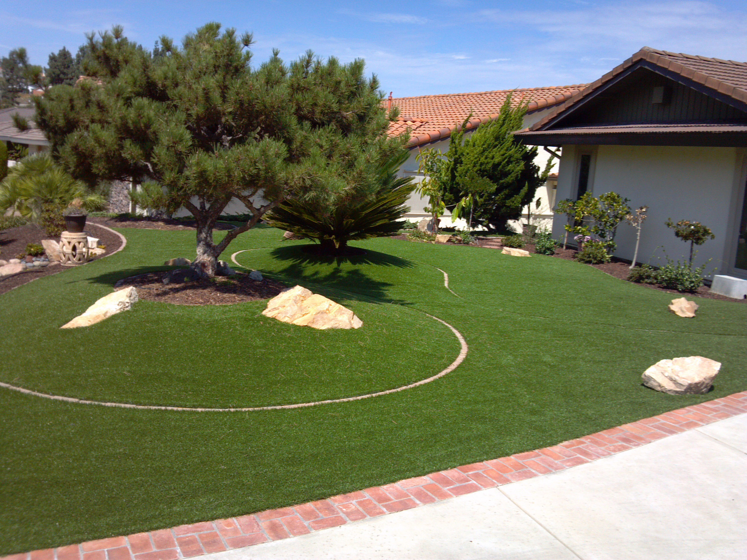 Synthetic grass landscape