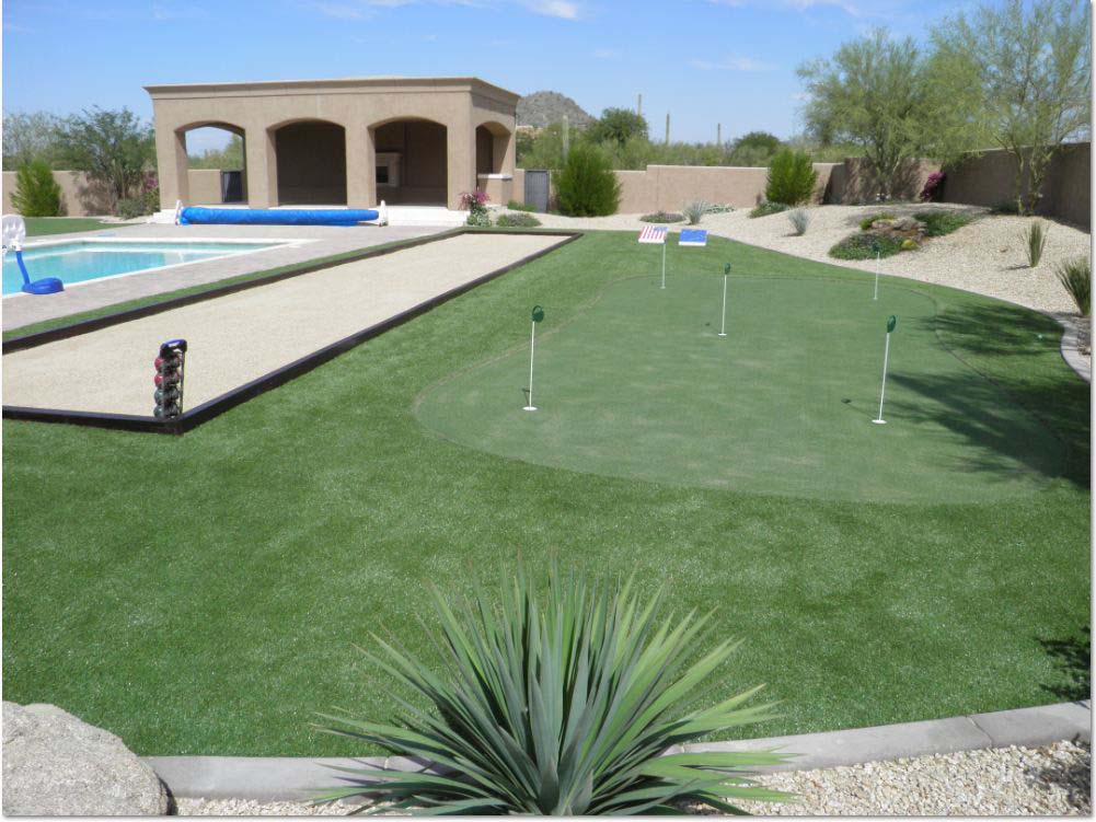 Bocce court and synthetic grass