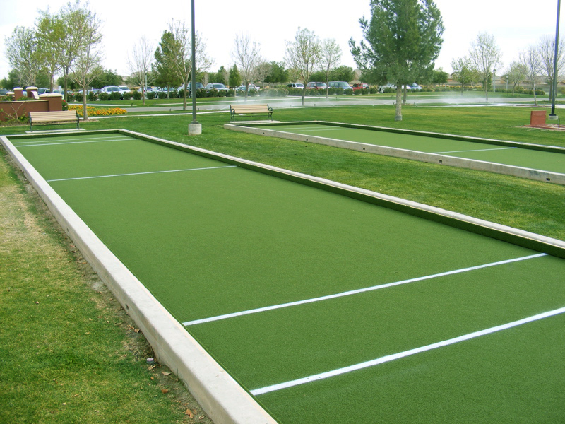 Synthetic grass bocce court