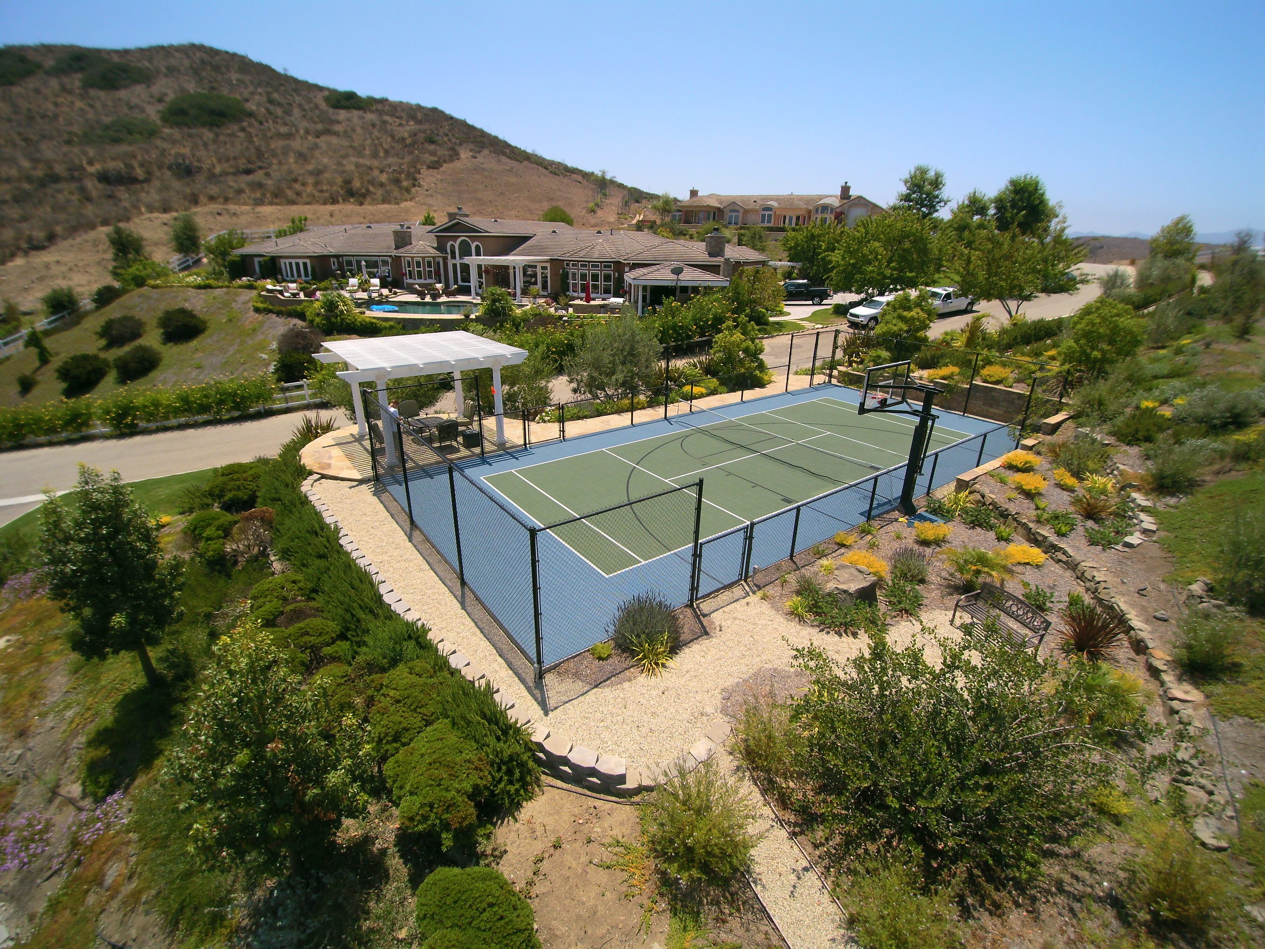 Sport Court with low maintenance landscape