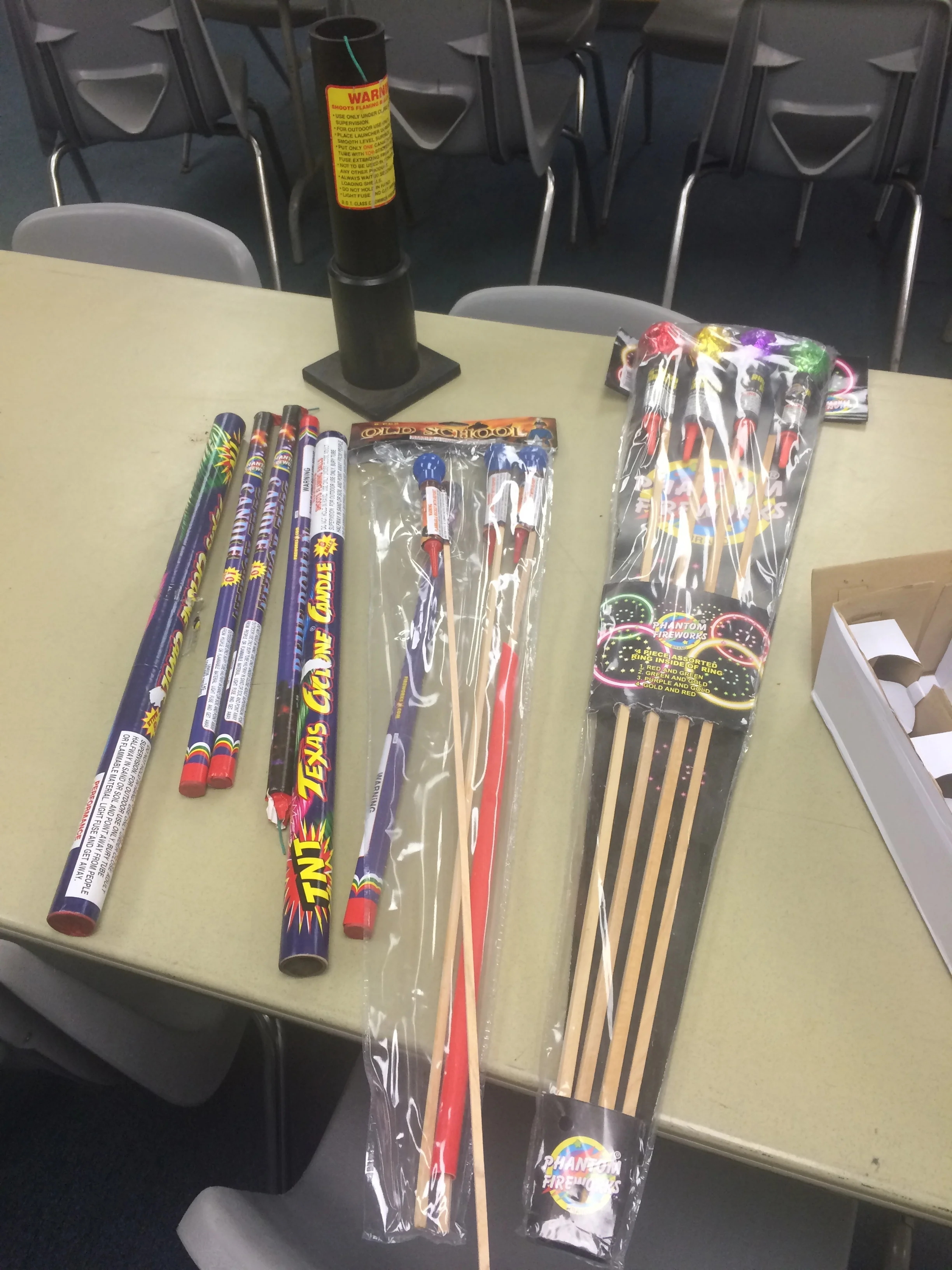 Confiscated illegal fireworks