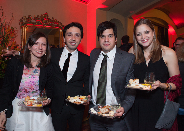 Composer Pablo Croissier and mixer Orlando Perez Rosso celebrate with guests at the LOOKOUTS™ premiere in San Francisco.