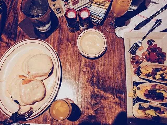 **coming soon ** a tale of two cities. Brunch @thesutler - blog link in bio. #brunch #Nashville #biscuitsandgravy