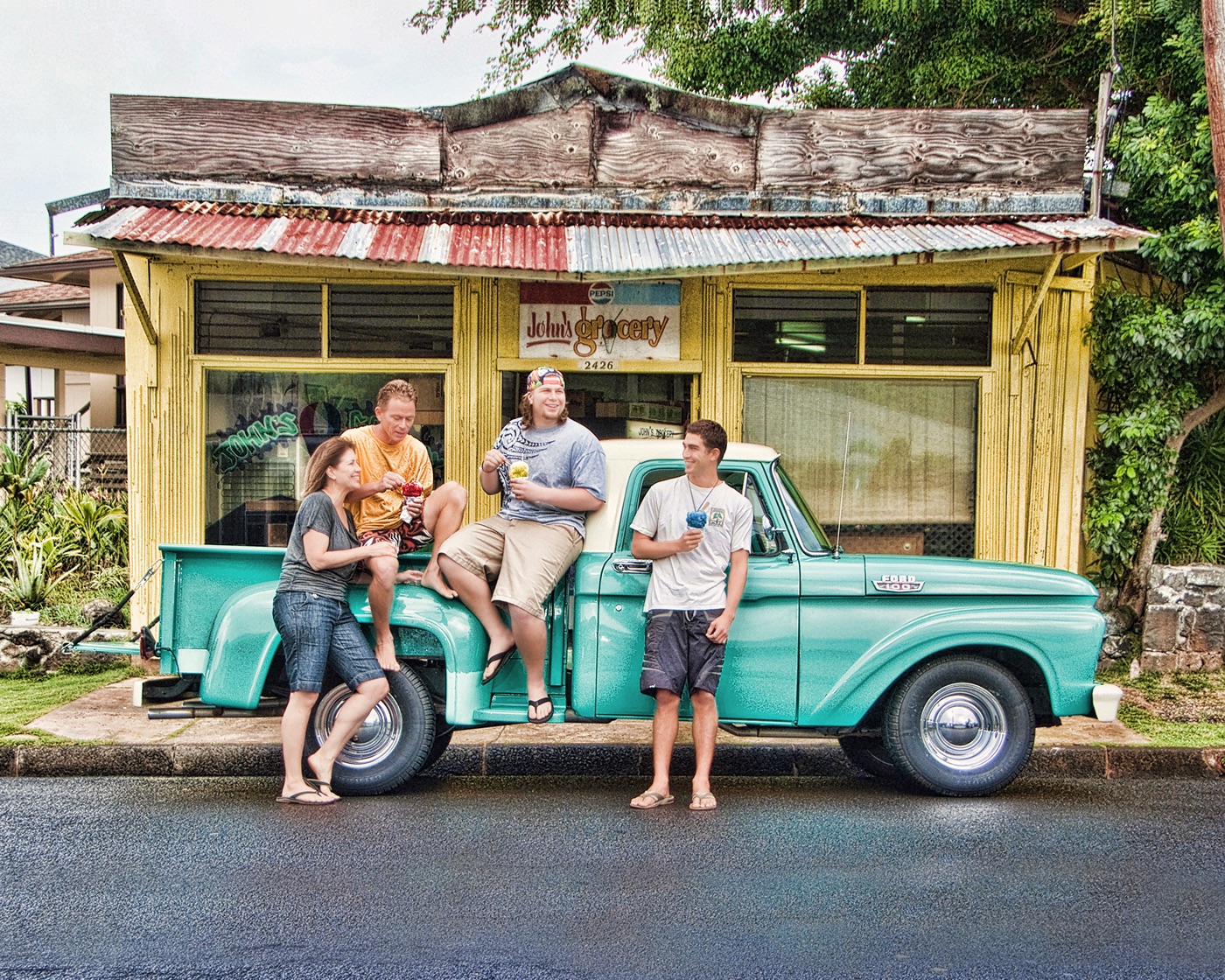 Family time at the old general store.