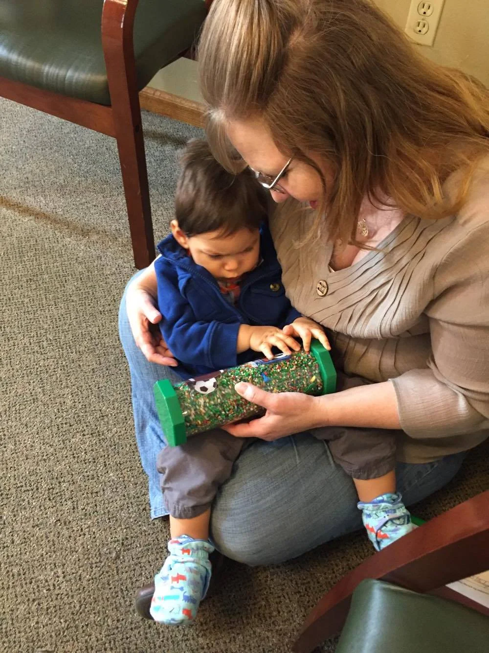 Patty Myers, vision therapist, and Maxwell 