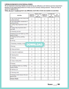 Upper Extremity Functional Index